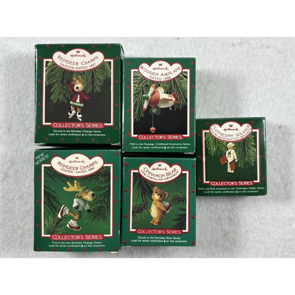 Hallmark Keepsake Ornament Lot 5 1986-1988 Collector Series NIB Vintage